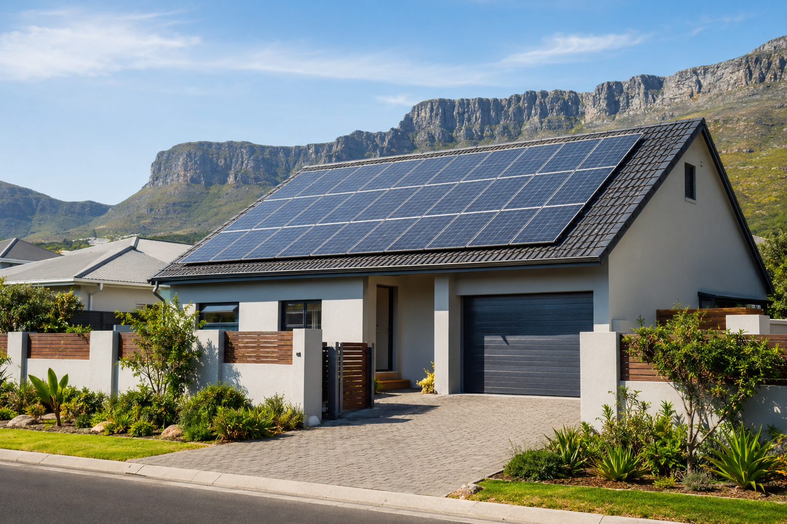 Residential home with a rooftop solar installation